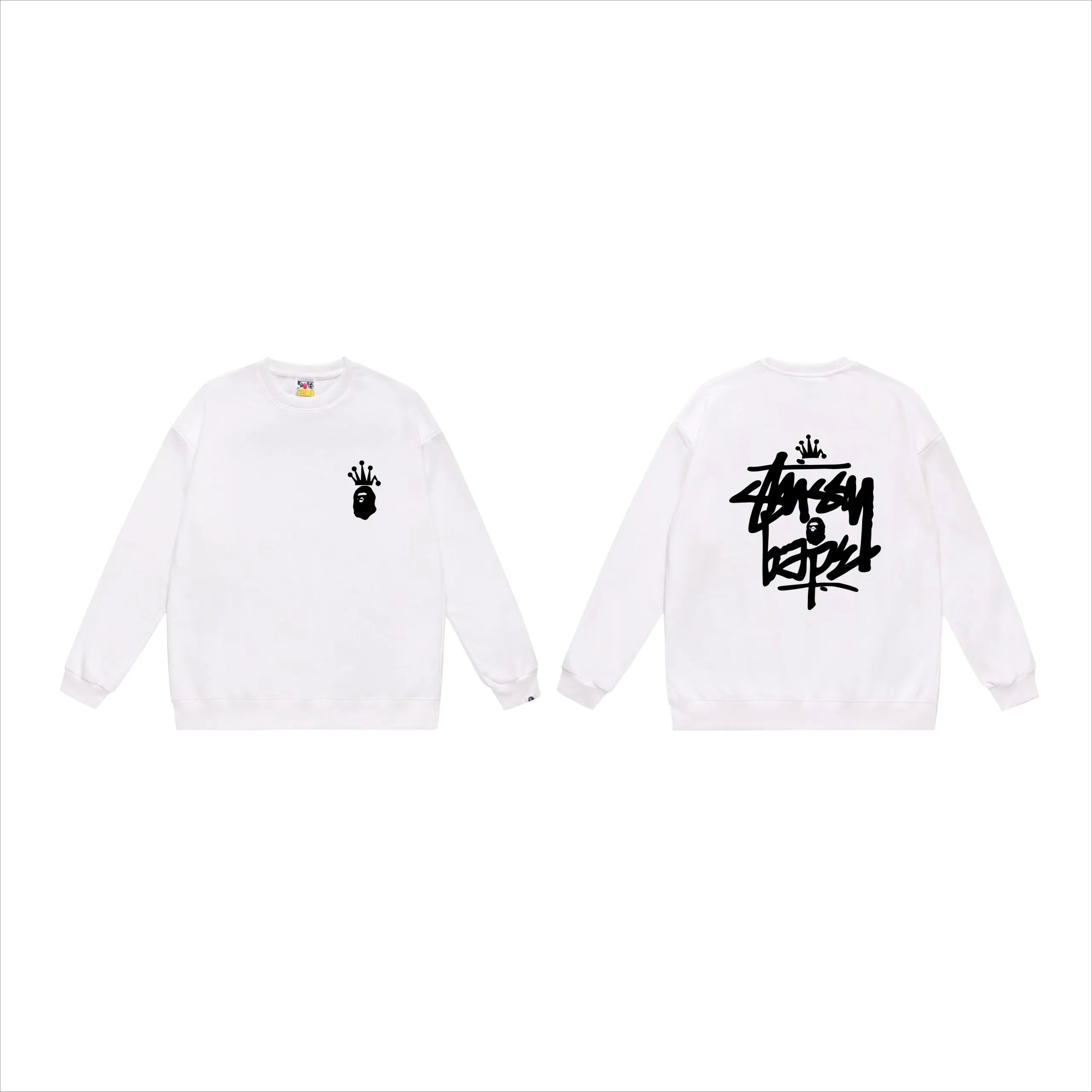 Stussy x Bape Crewneck Sweatshirt White