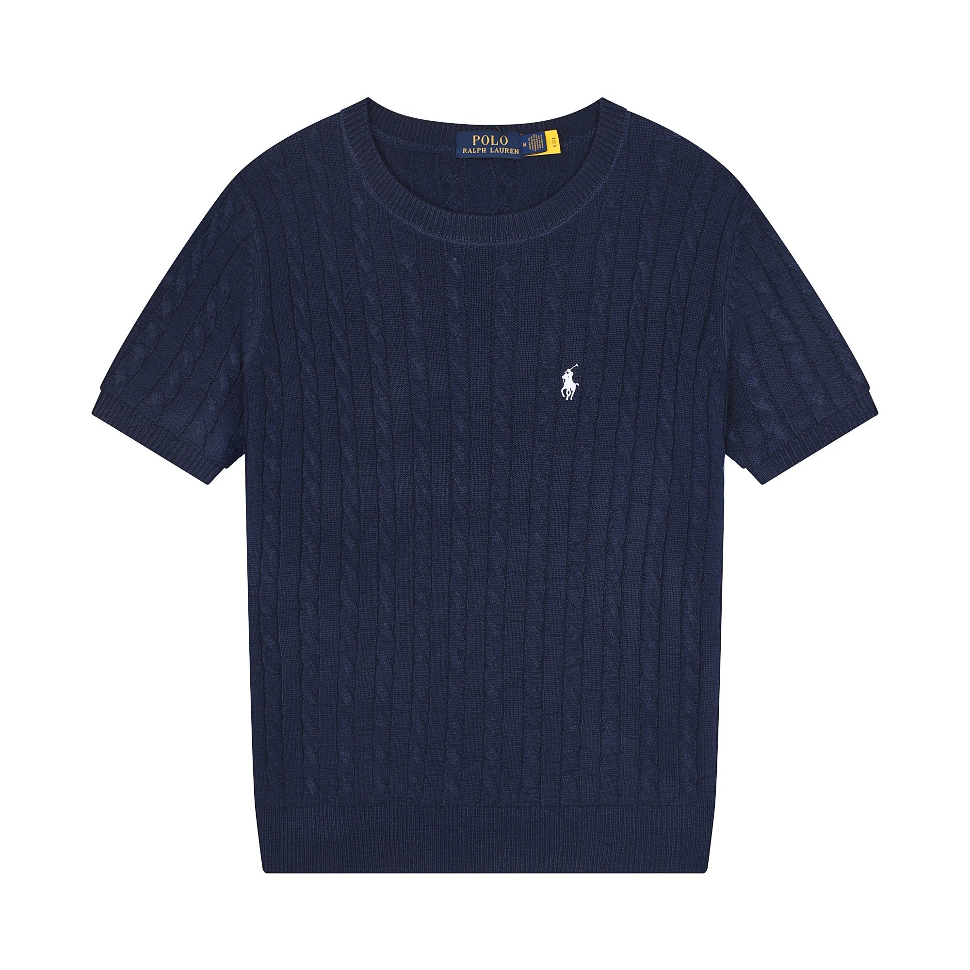 Polo Ralph Lauren Cable Knit Short-Sleeve Sweater Light Blue - 11
