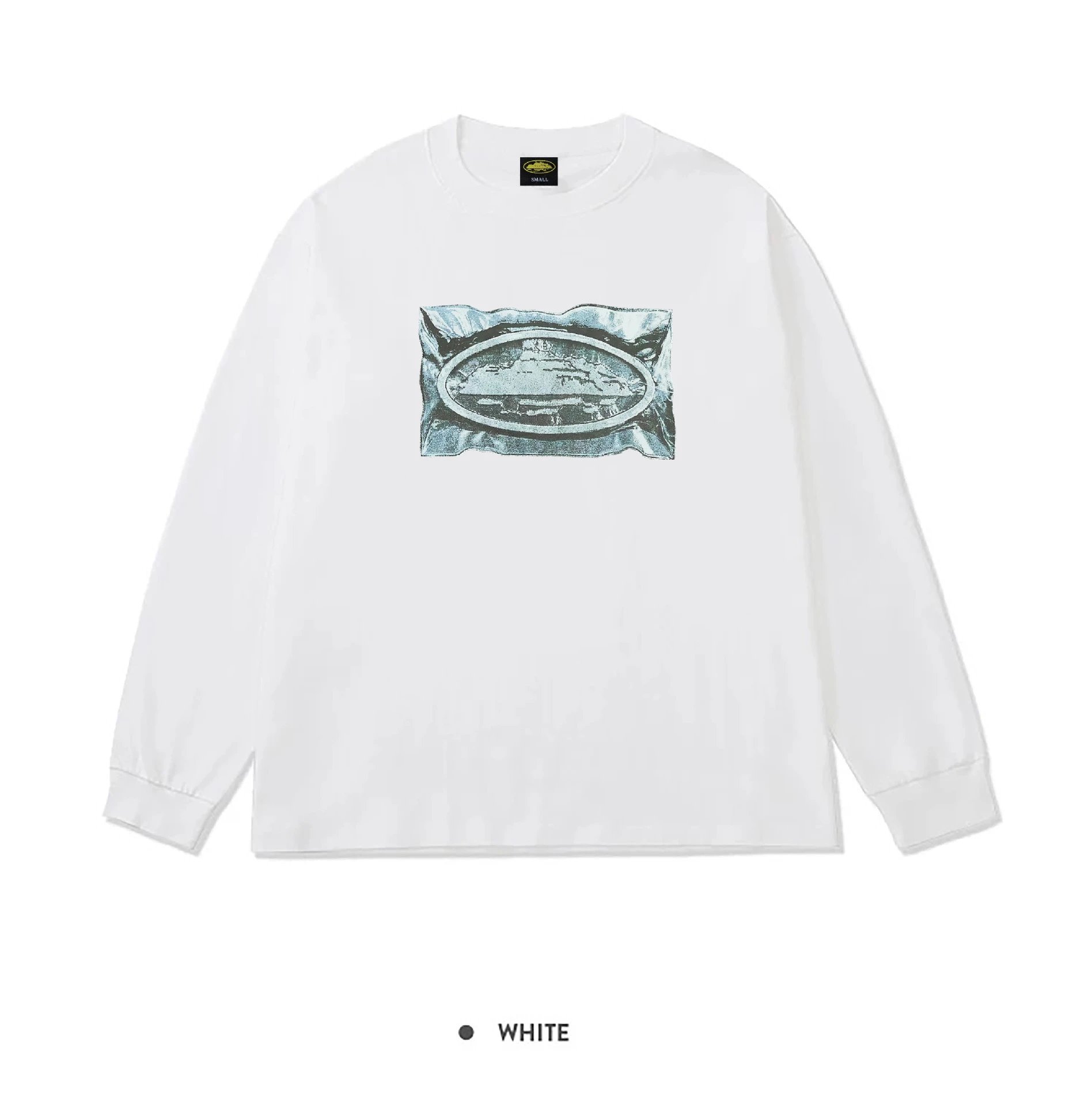 Corteiz Alcatraz Foil Wrap Graphic Long Sleeve White