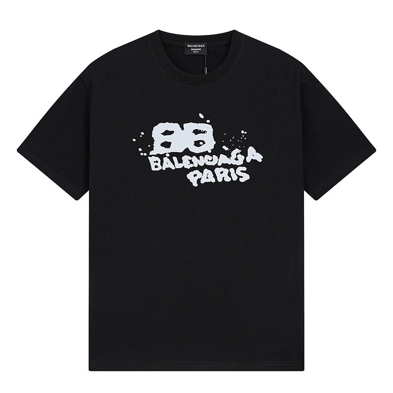 Balenciaga BB Paris Graffiti Logo Tee Black