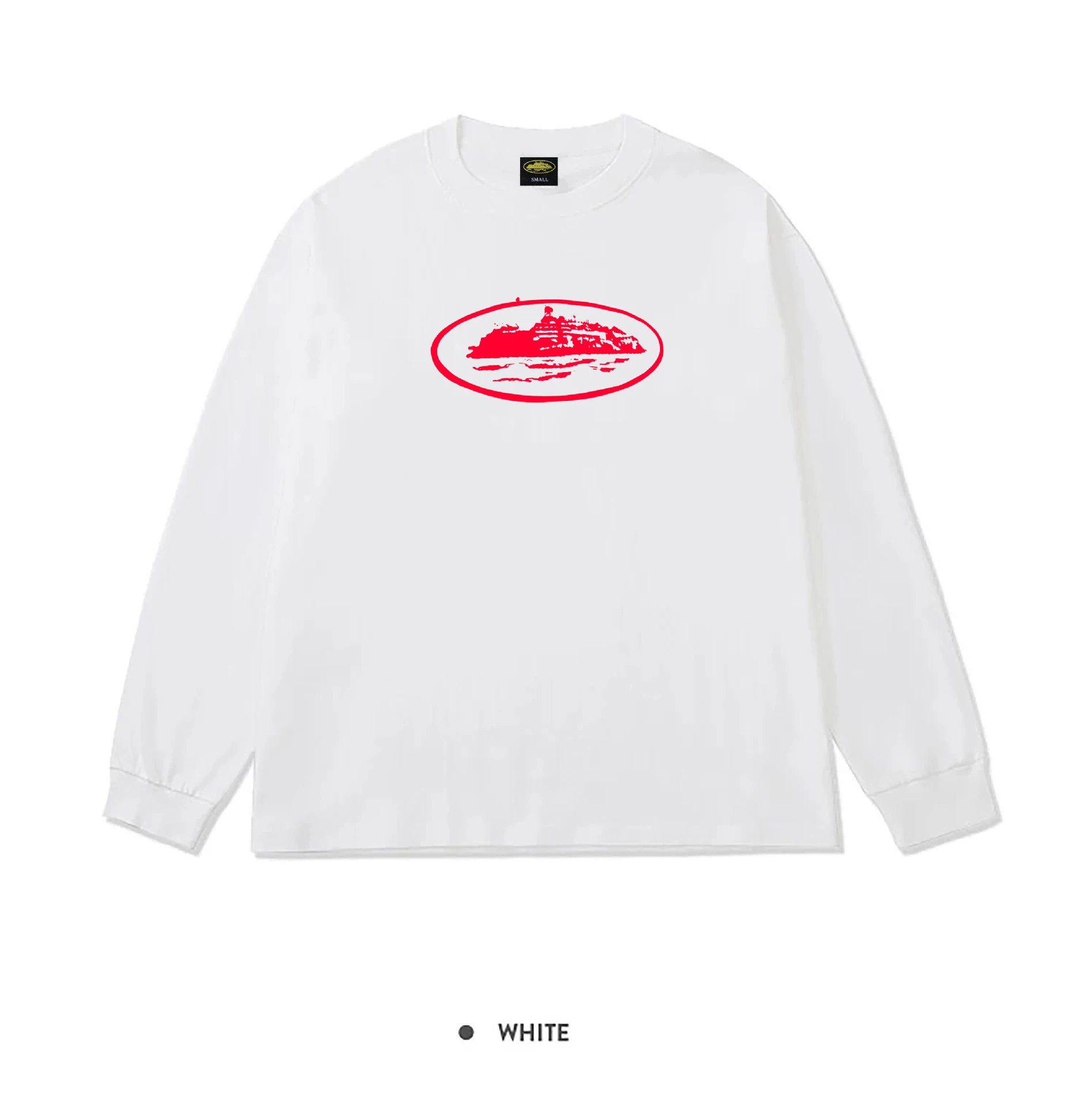 Corteiz Alcatraz Island Long Sleeve Tee White Red
