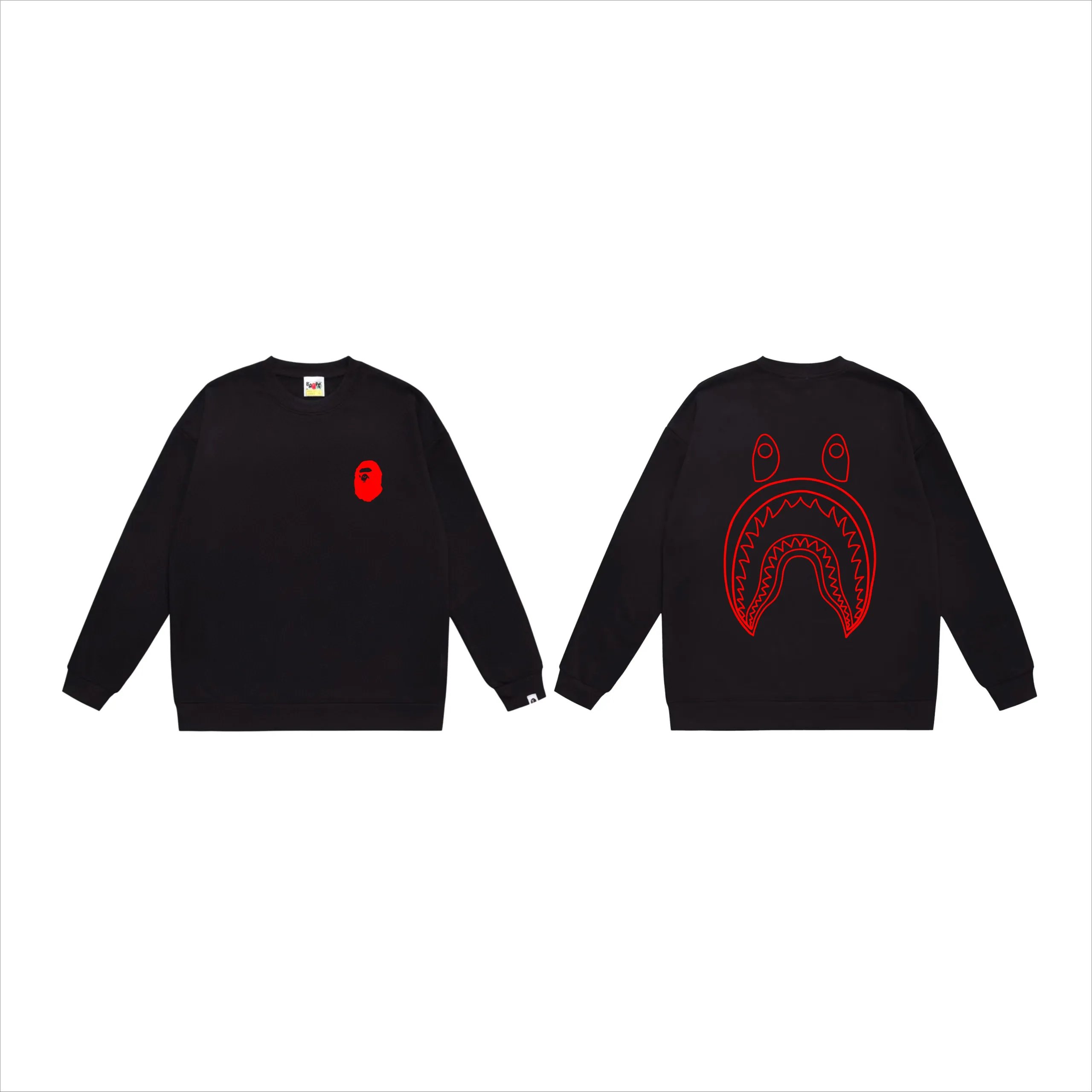 A Bathing Ape Crewneck Sweatshirt Black Red