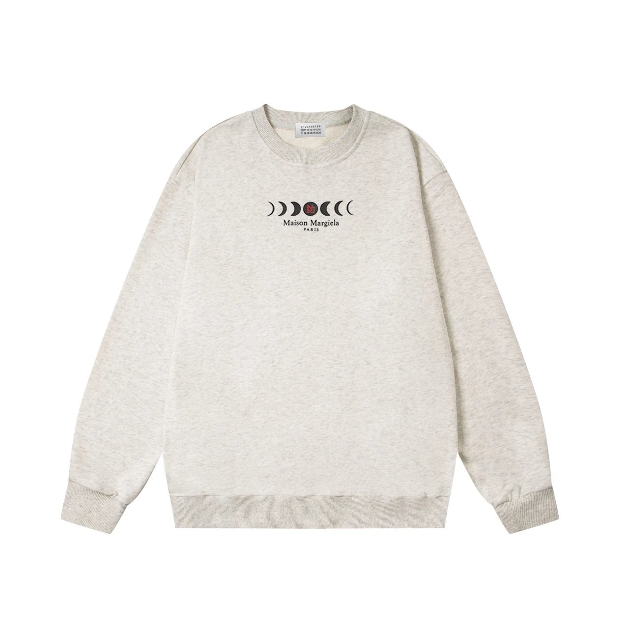 Maison Margiela Numbered Logo Crewneck Sweatshirt Gray Hoodie - 9