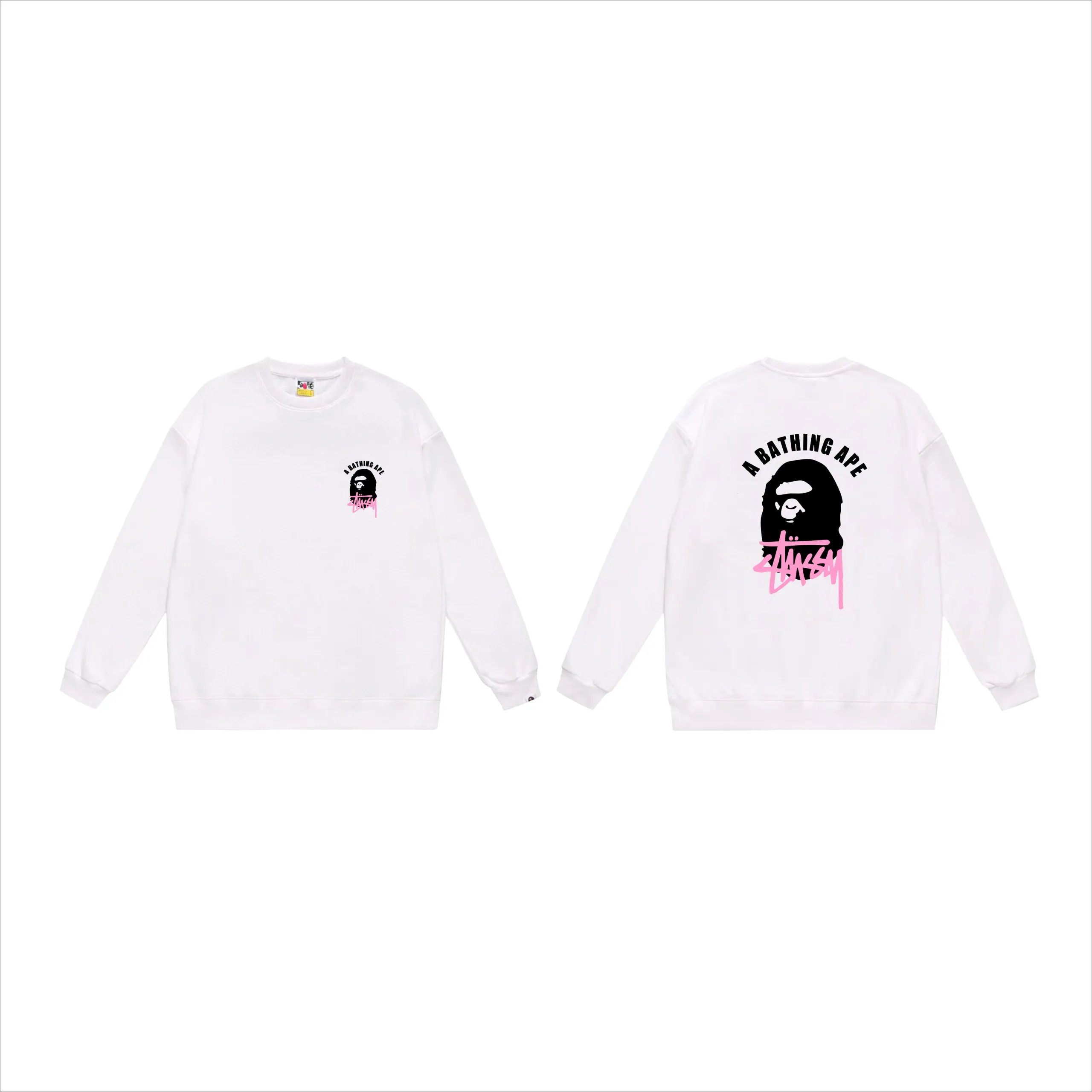 Stussy x BAPE Crewneck White