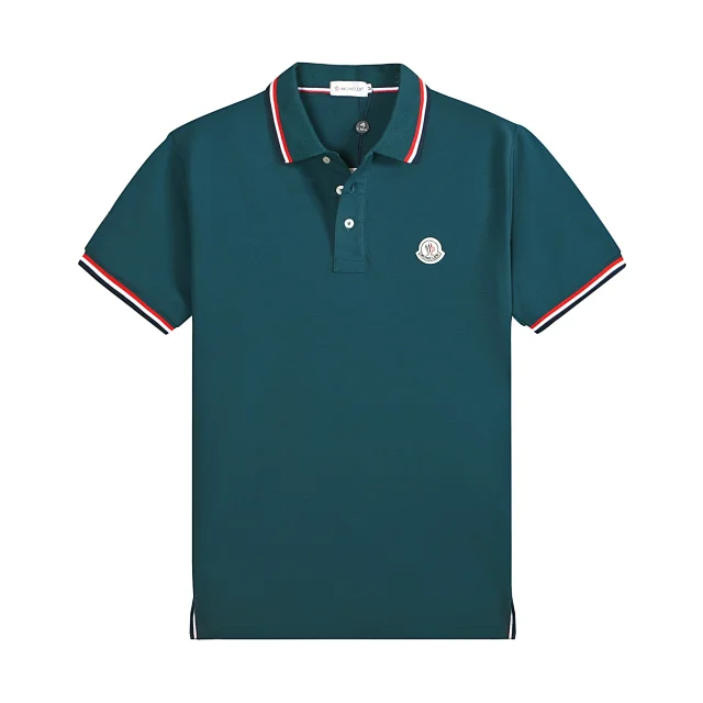 Moncler Shirts Short-Sleeve Polo Shirt with Tricolor Trim product detail image 2