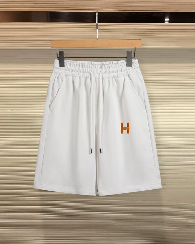 Hermès Shorts Embroidered H elastic-waist drawstring product detail image 5