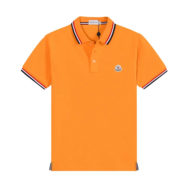 Moncler Shirts Short-Sleeve Polo Shirt with Tricolor Trim product detail image 7
