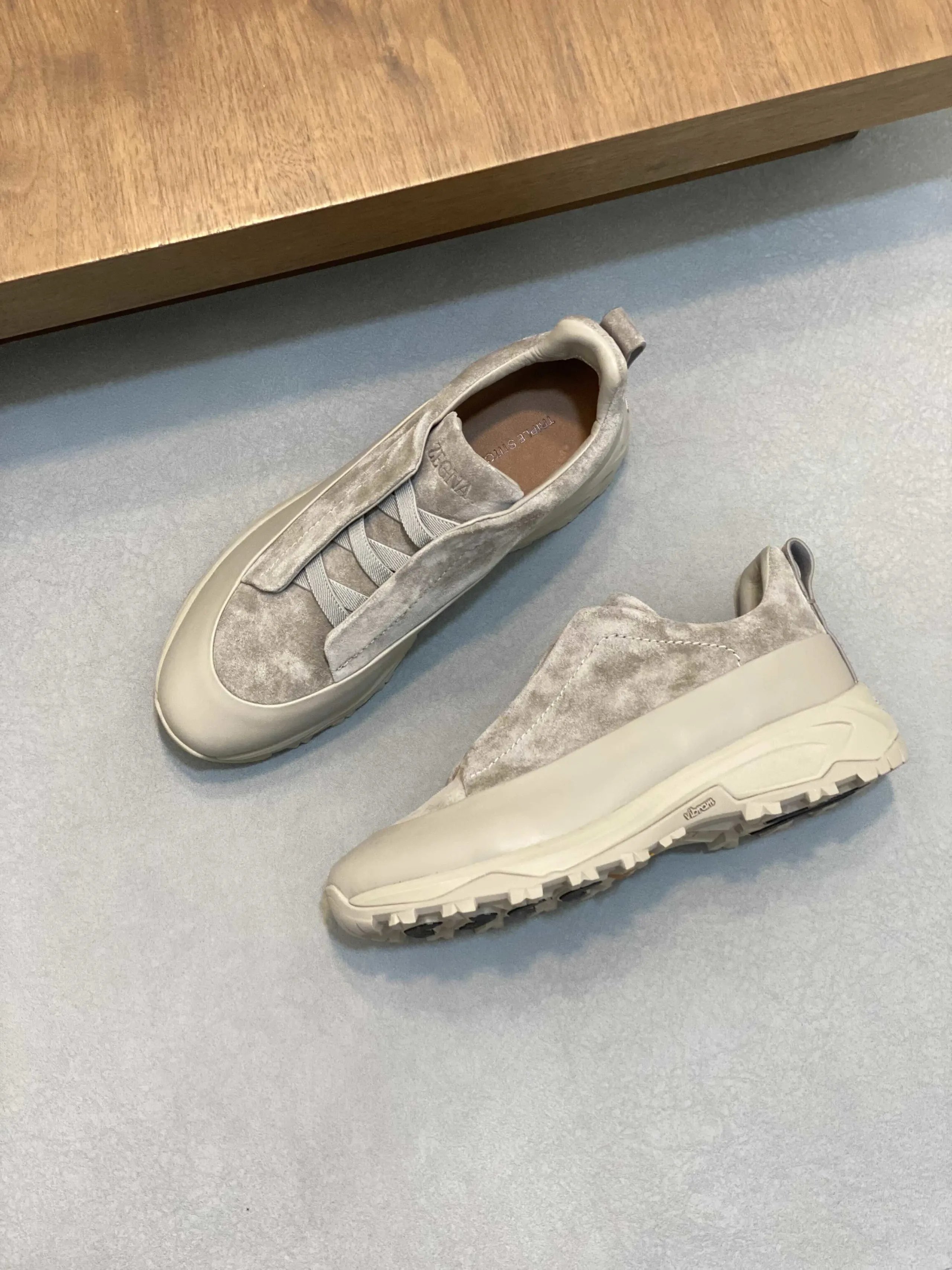 Zegna Wildiron Suede Sneaker Light Grey