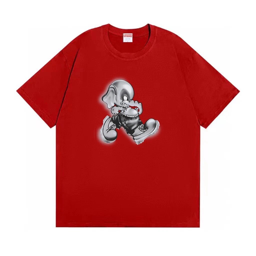Supreme Running Cartoon Character Graphic Tee Red