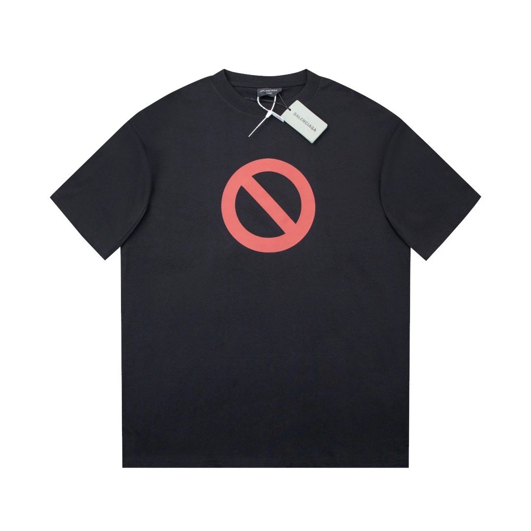 Balenciaga Prohibited Sign Tee Black