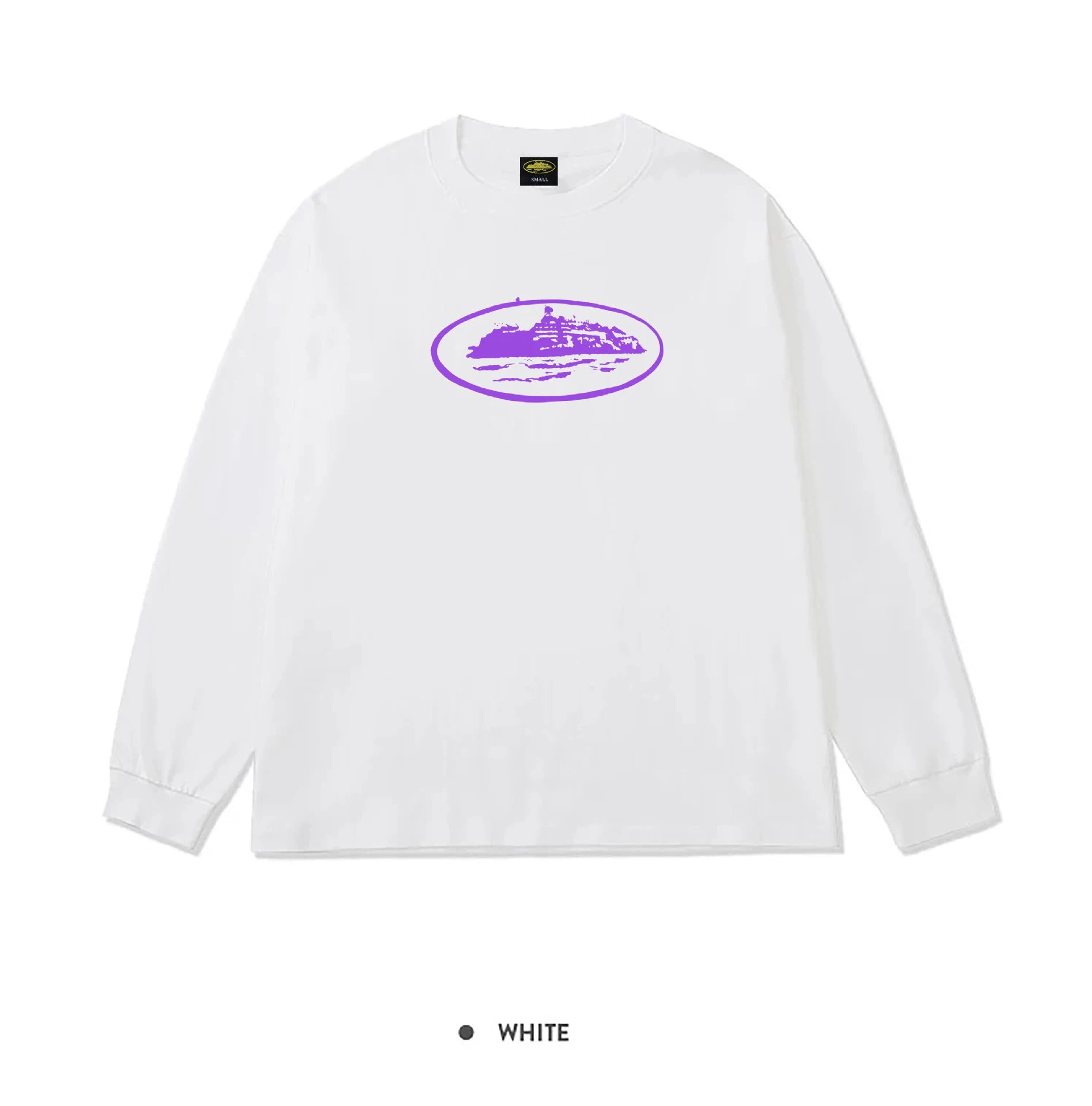 Corteiz Alcatraz Island Long Sleeve Tee White Purple