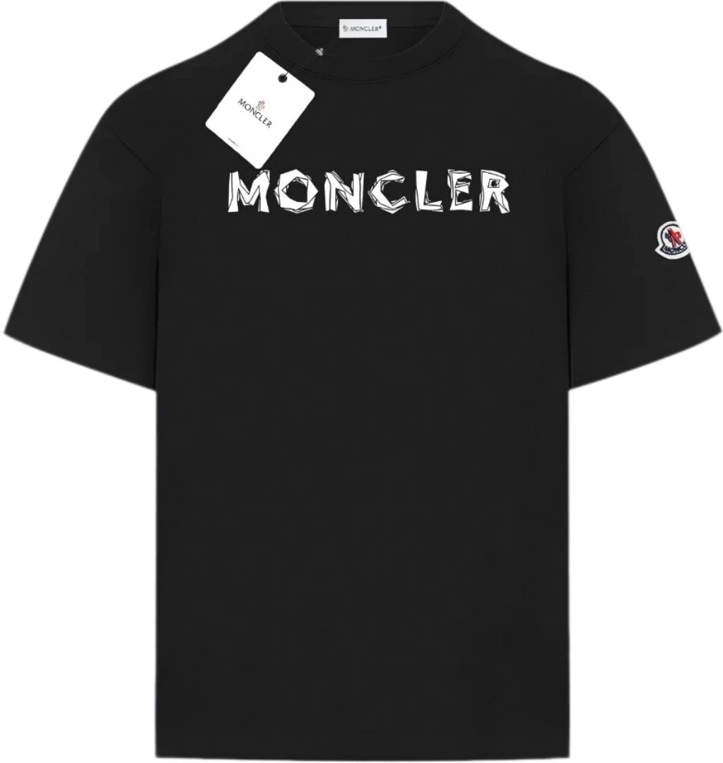 Moncler Lettering Logo Tee Black
