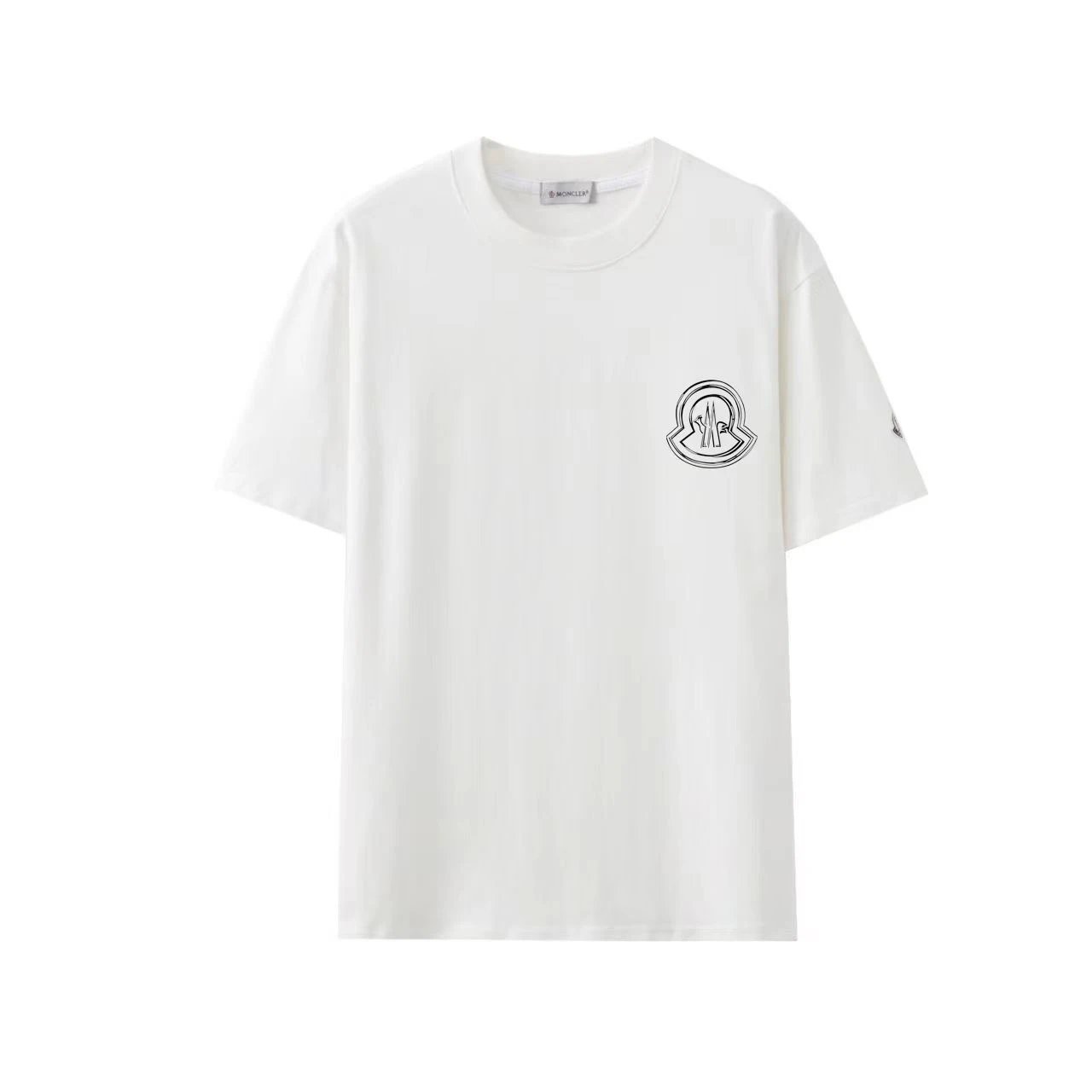 Moncler Outline Logo Patch Tee White