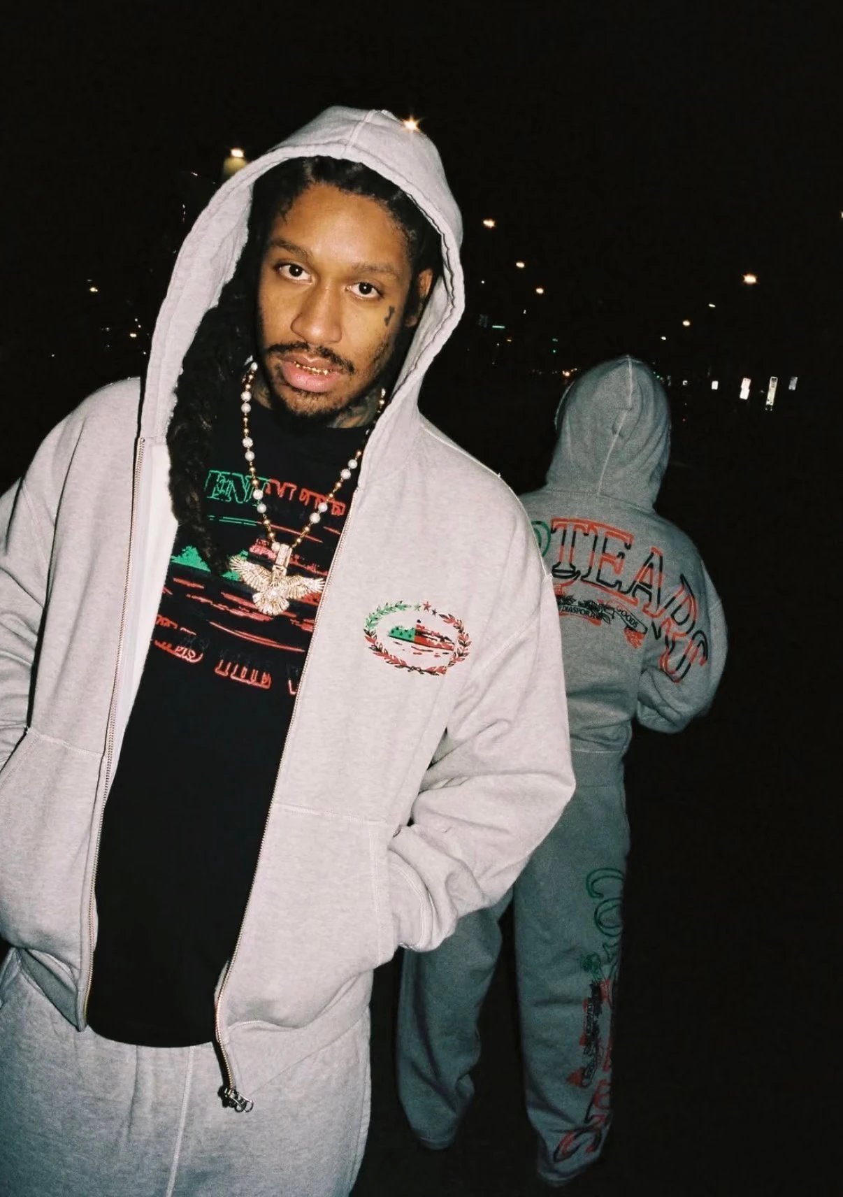 DX13简约百搭宽松拉链连帽卫衣裤子套装