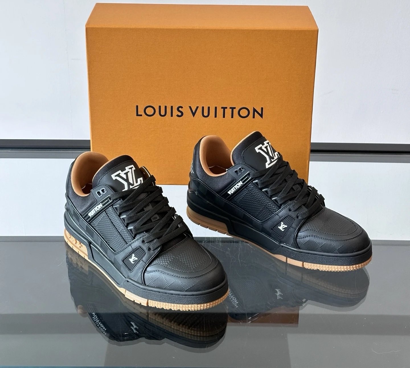Louis Vuitton Trainer Black Gum Sole