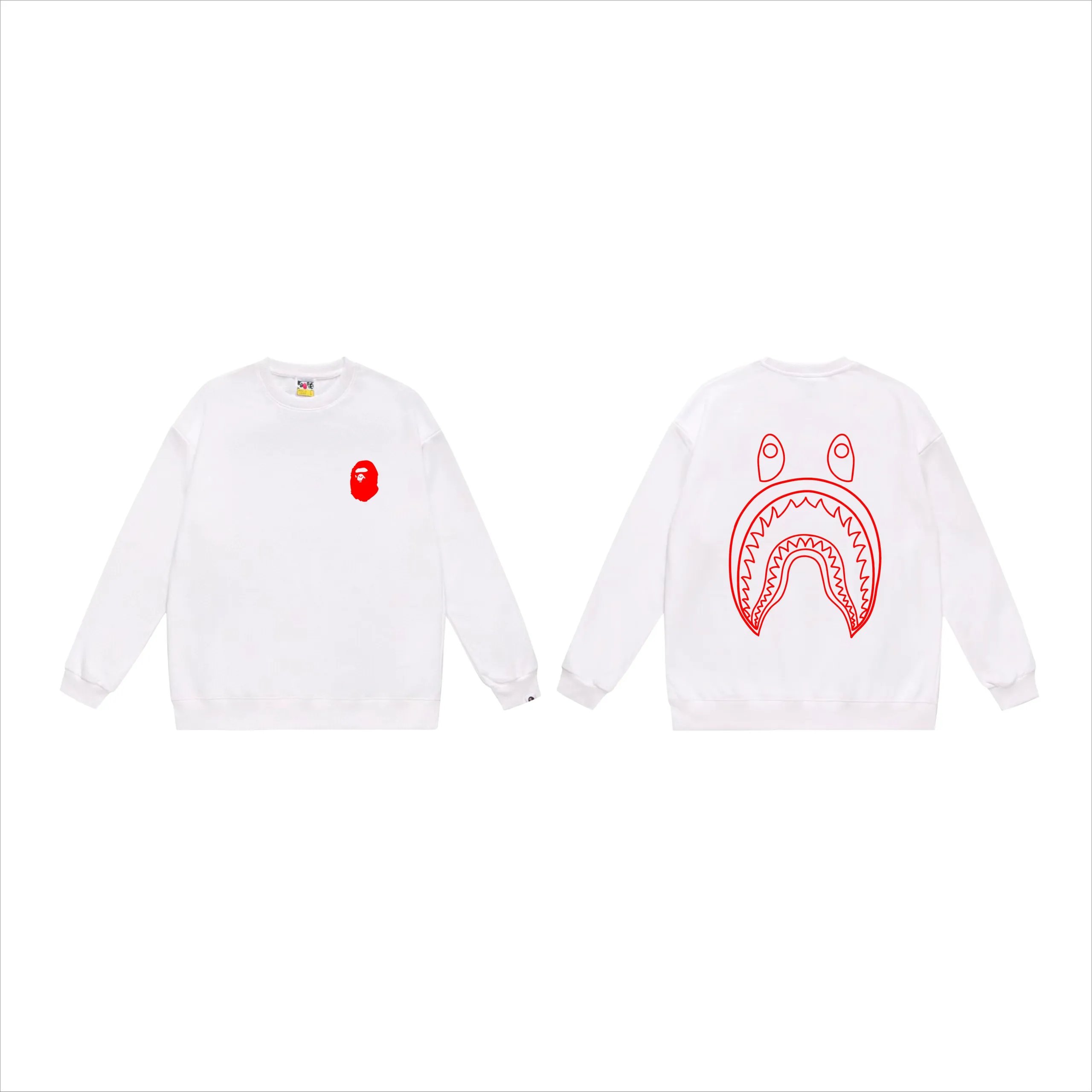 A Bathing Ape Crewneck Sweatshirt White Red