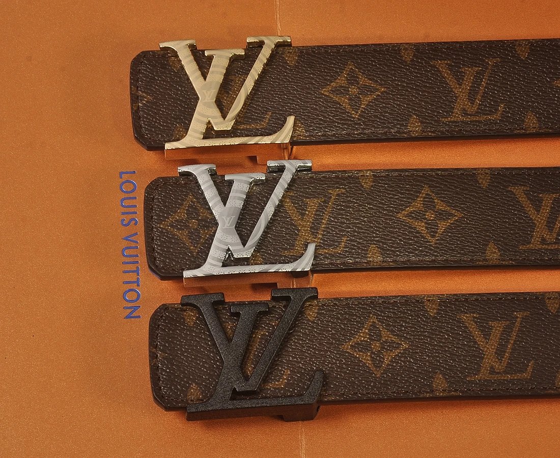 Louis Vuitton Damier Ebène Reversible Belt Brown Gold Leather Belt - 3