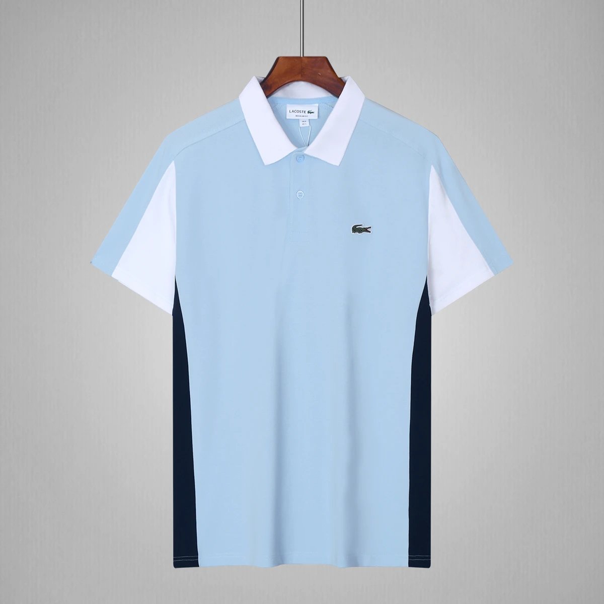 Lacoste Colorblock Polo Light Blue White Navy