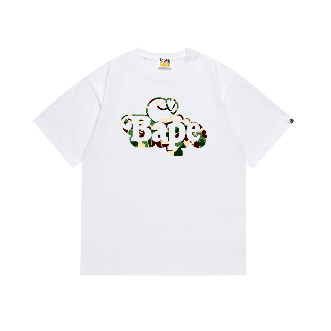 BAPE Camo Bape Logo Tee White Green Camo