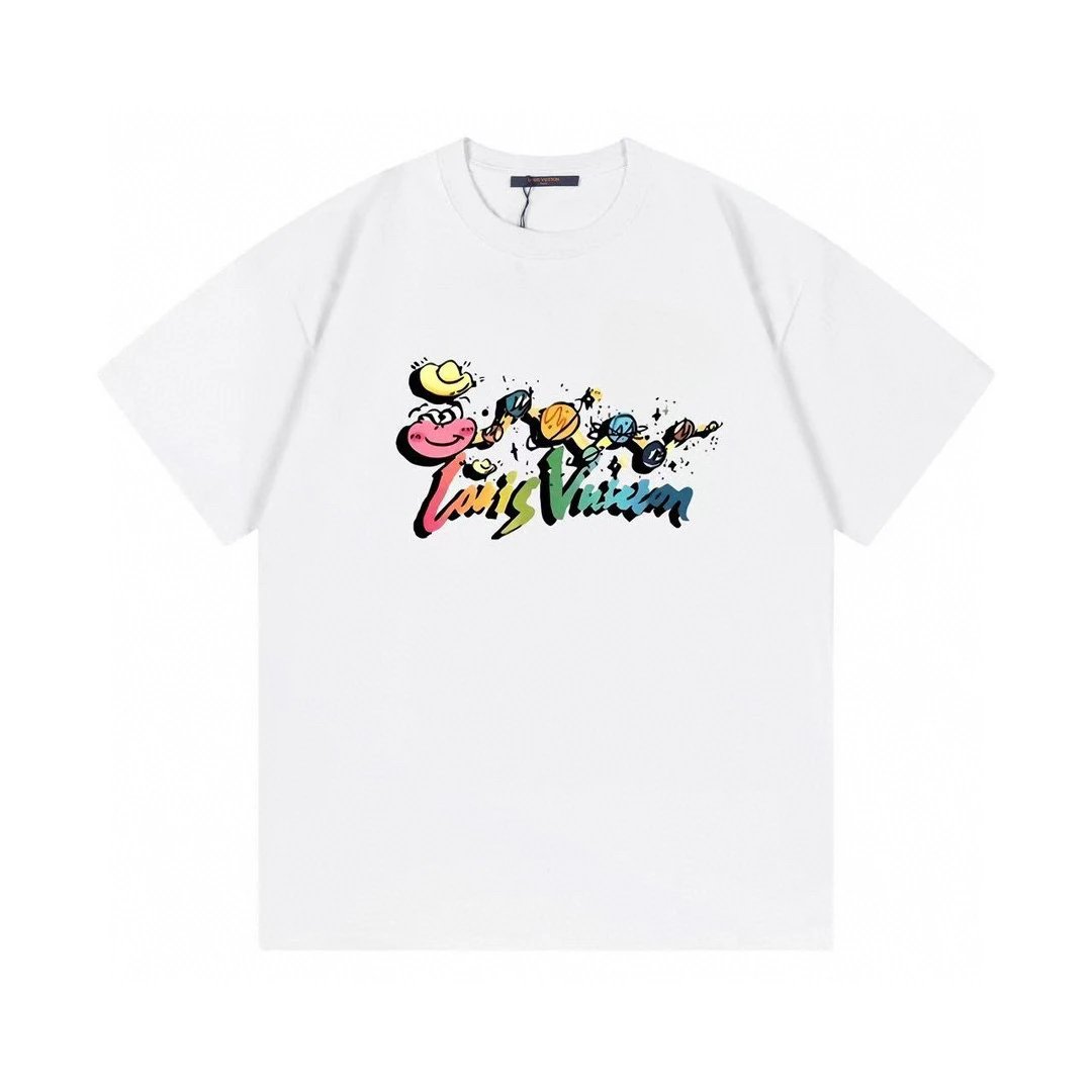 Louis Vuitton Graffiti Logo Character Tee White