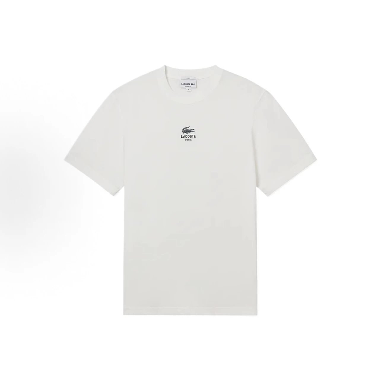 Lacoste Paris Center Croc Logo Tee Off White Black
