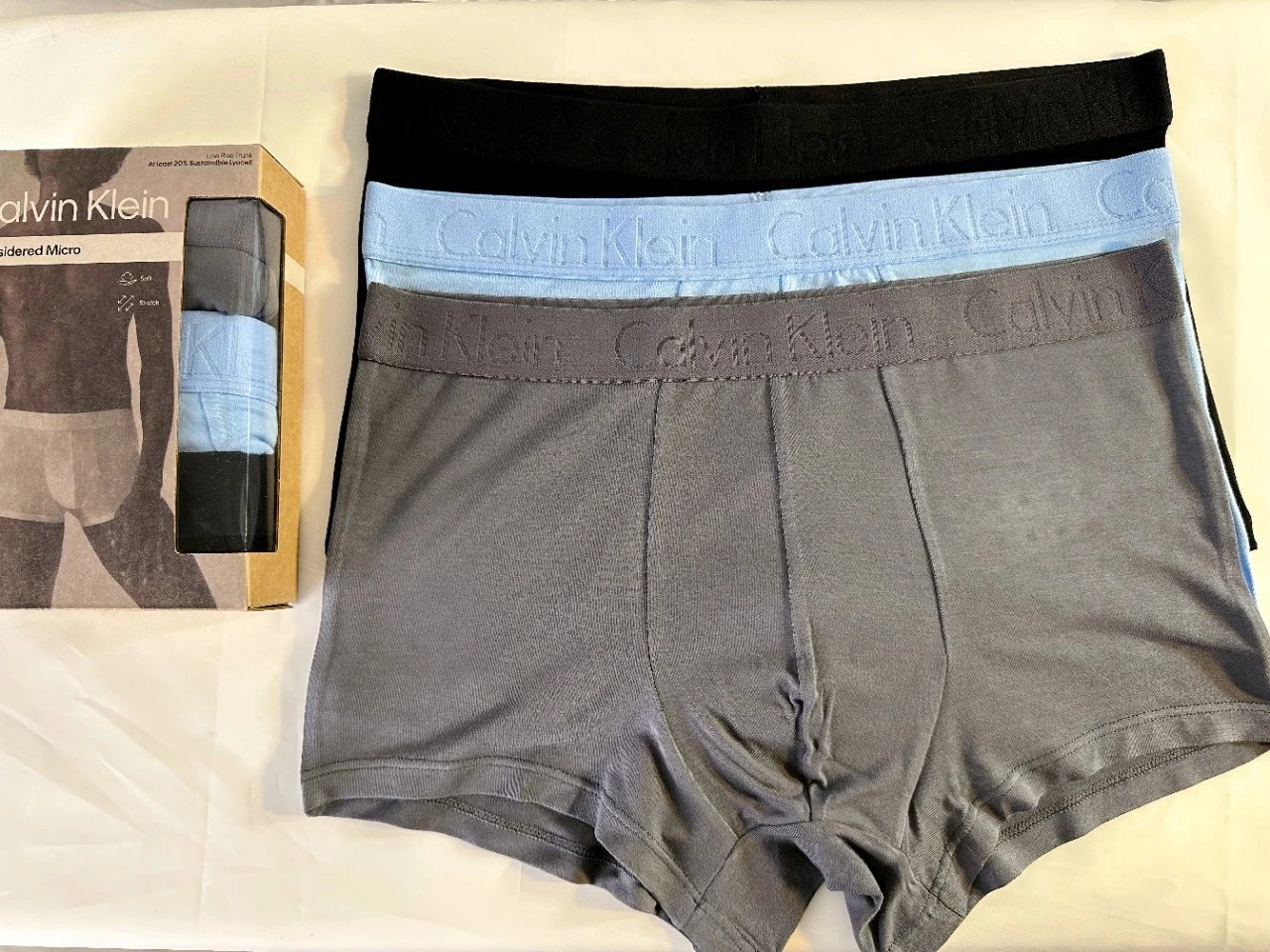 Calvin Klein Modern Cotton Micro Boxer Briefs - Gray, Light Blue, Black - 8