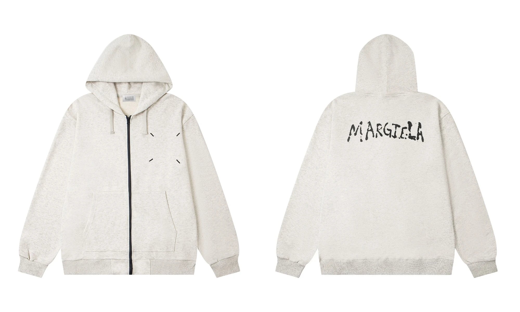 Maison Margiela Tabi Stitch Zip-Up Hoodie Gray - 9