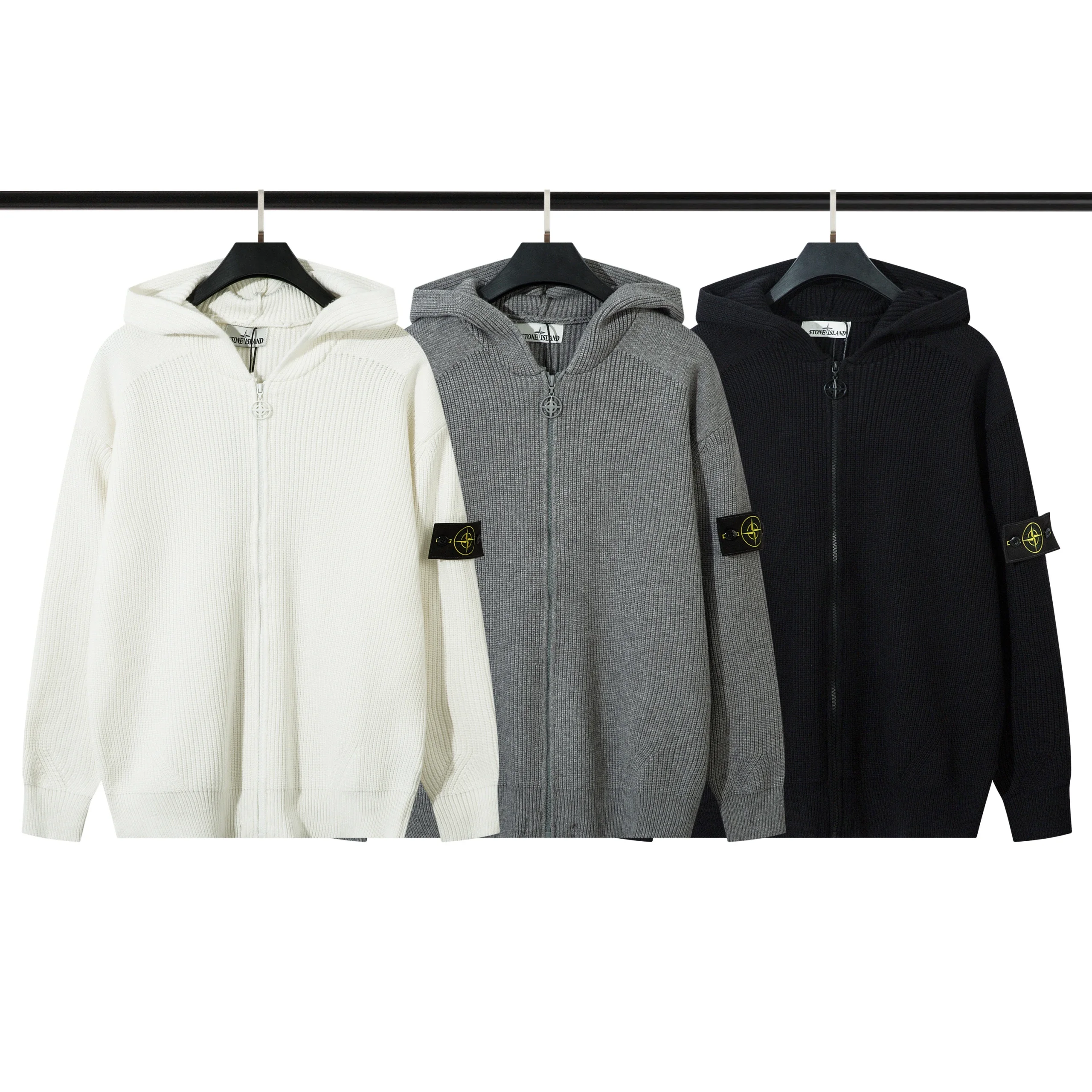 Stone Island Ribbed Zip-Up Hoo