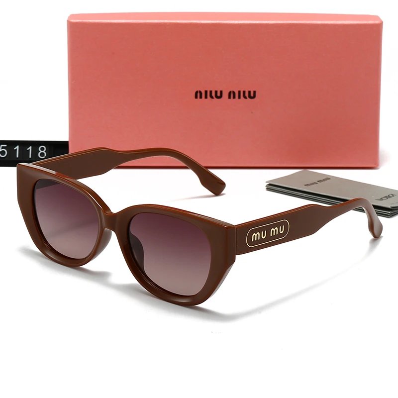Miu Miu 5118 Cat Eye Sunglasses Brown Frame Mauve Gradient Lens