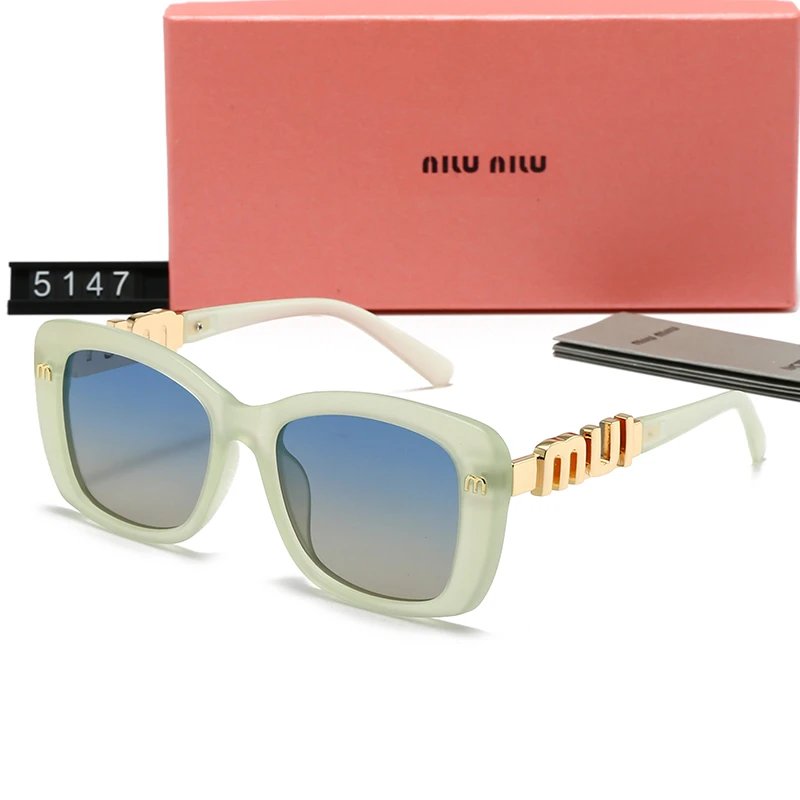 Miu Miu 5147 Square Sunglasses Mint Green Frame Blue Gradient Lens