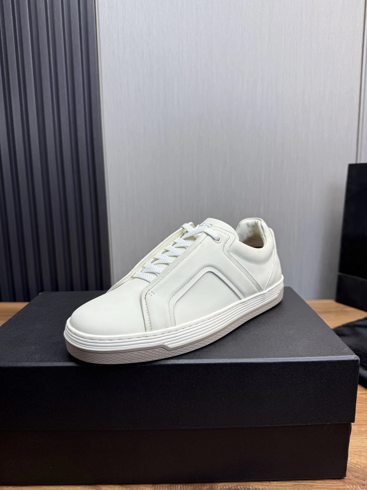 Zegna Triple Stitch Sneaker All White