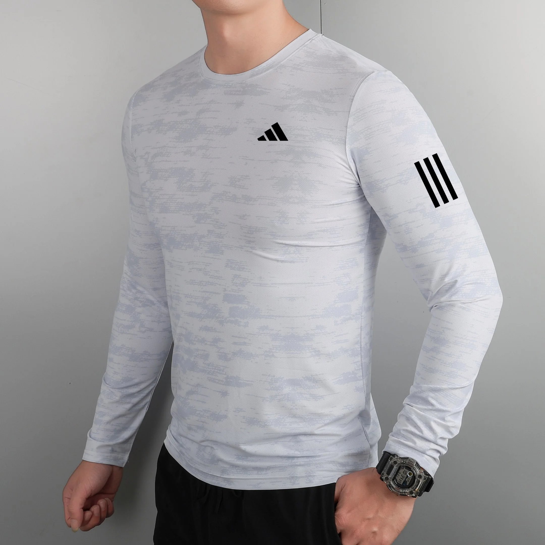 Adidas Long Sleeve Top Light Grey