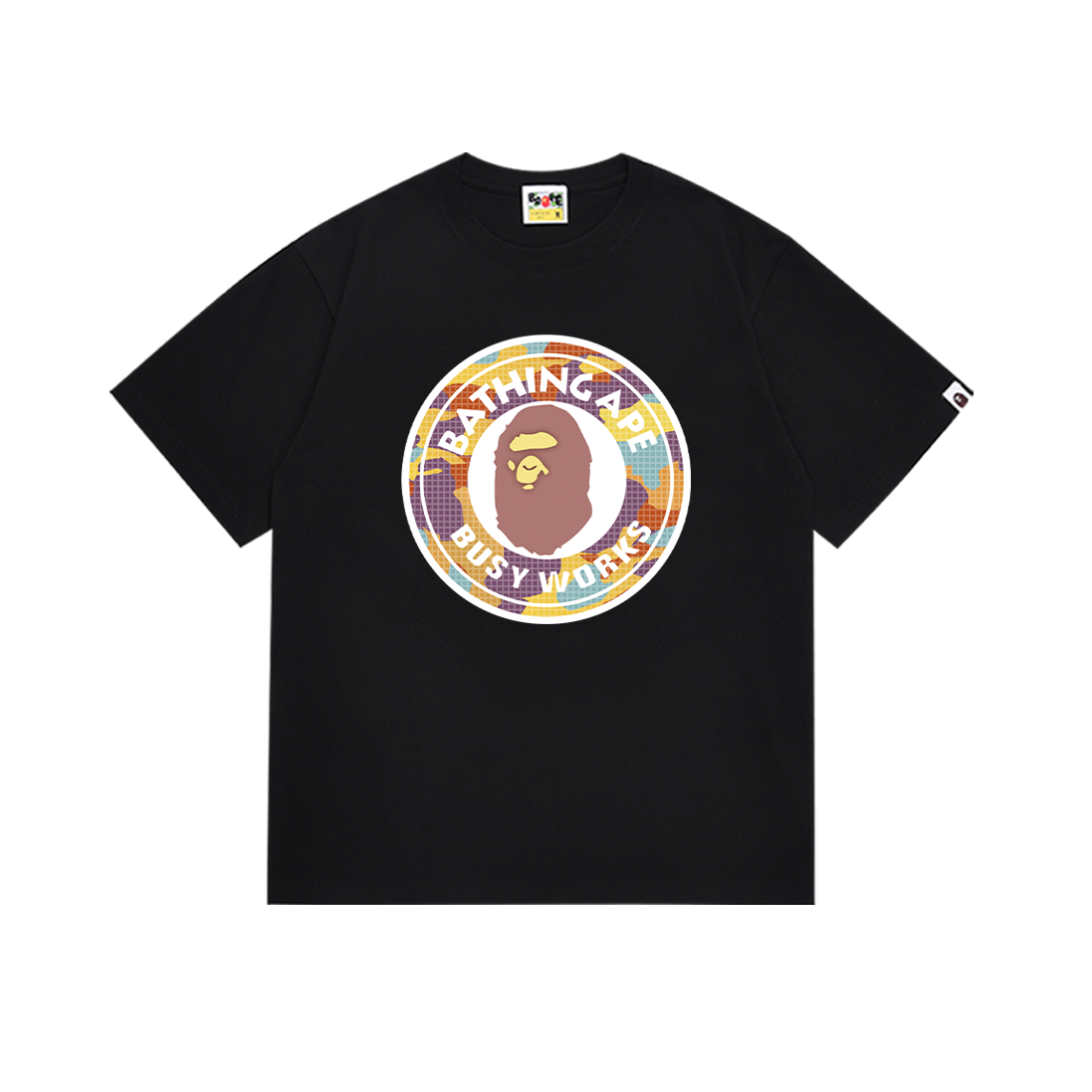 BAPE Bathing Ape Busy Works Circle Tee Black Multicolor