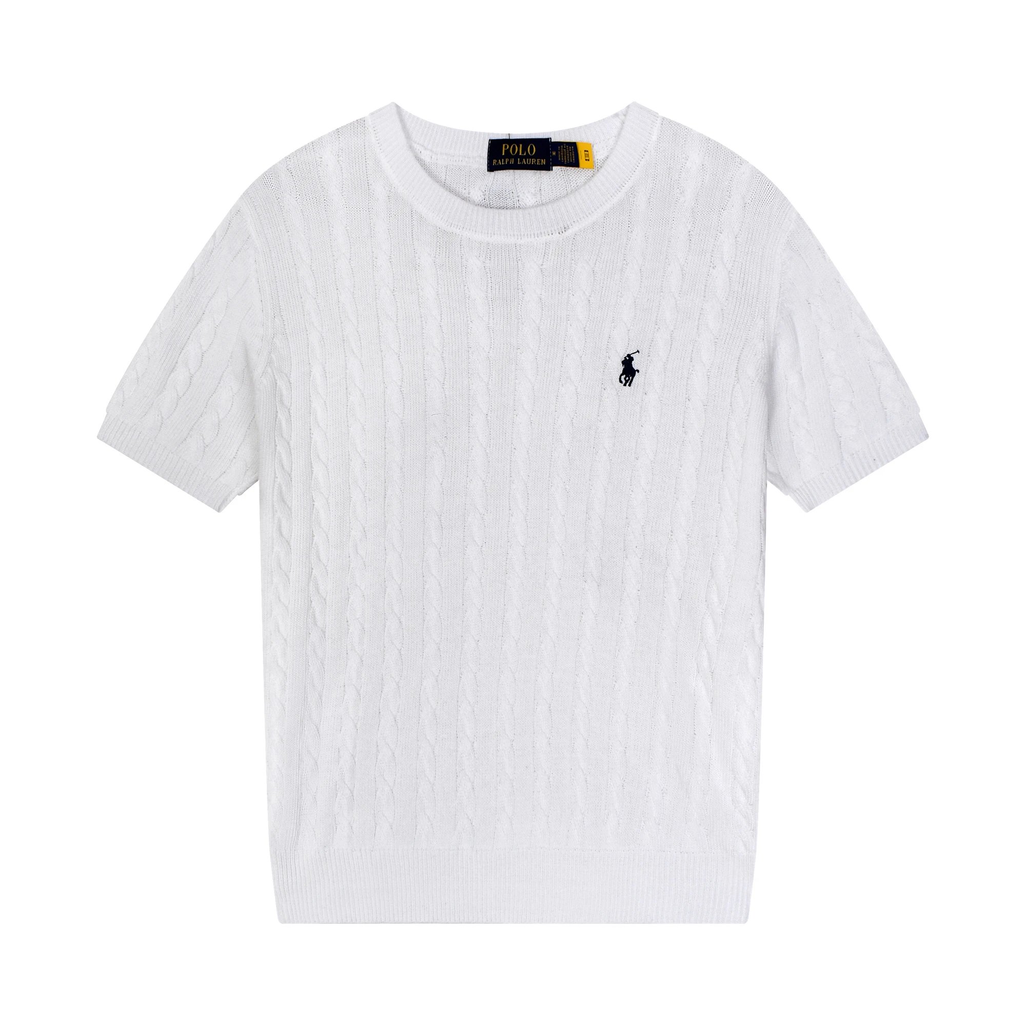 Polo Ralph Lauren Cable Knit Short-Sleeve Sweater Light Blue - 8