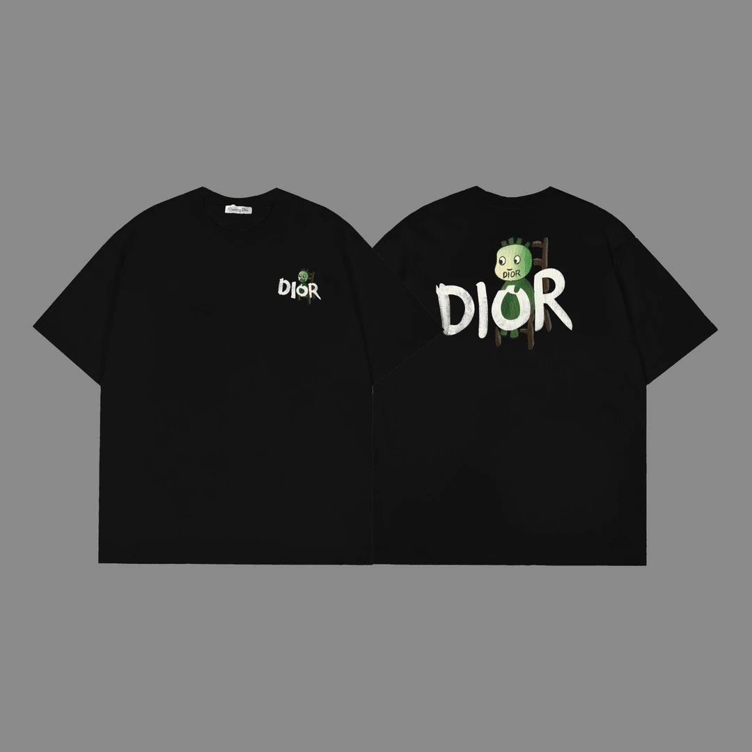 Dior Green Monster Back Print Tee Black