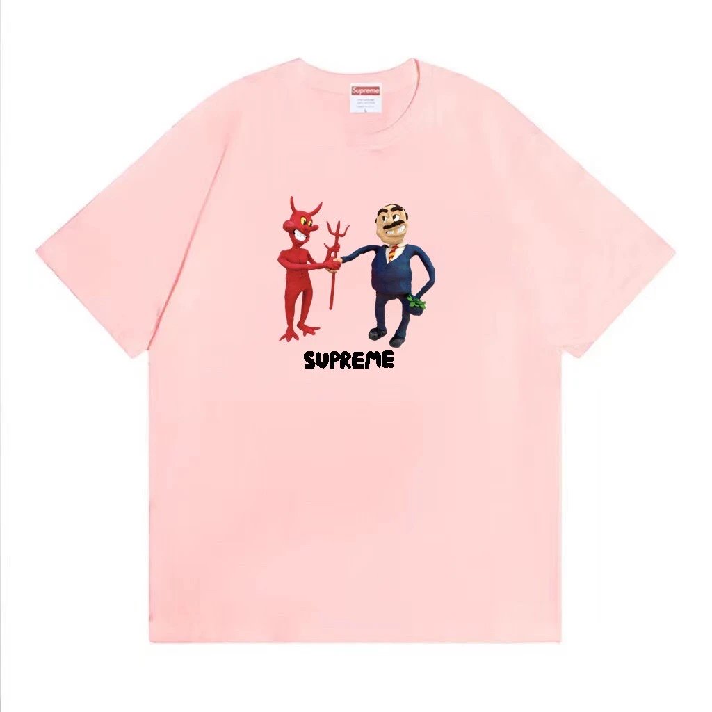 Supreme Devil Handshake Tee Pink