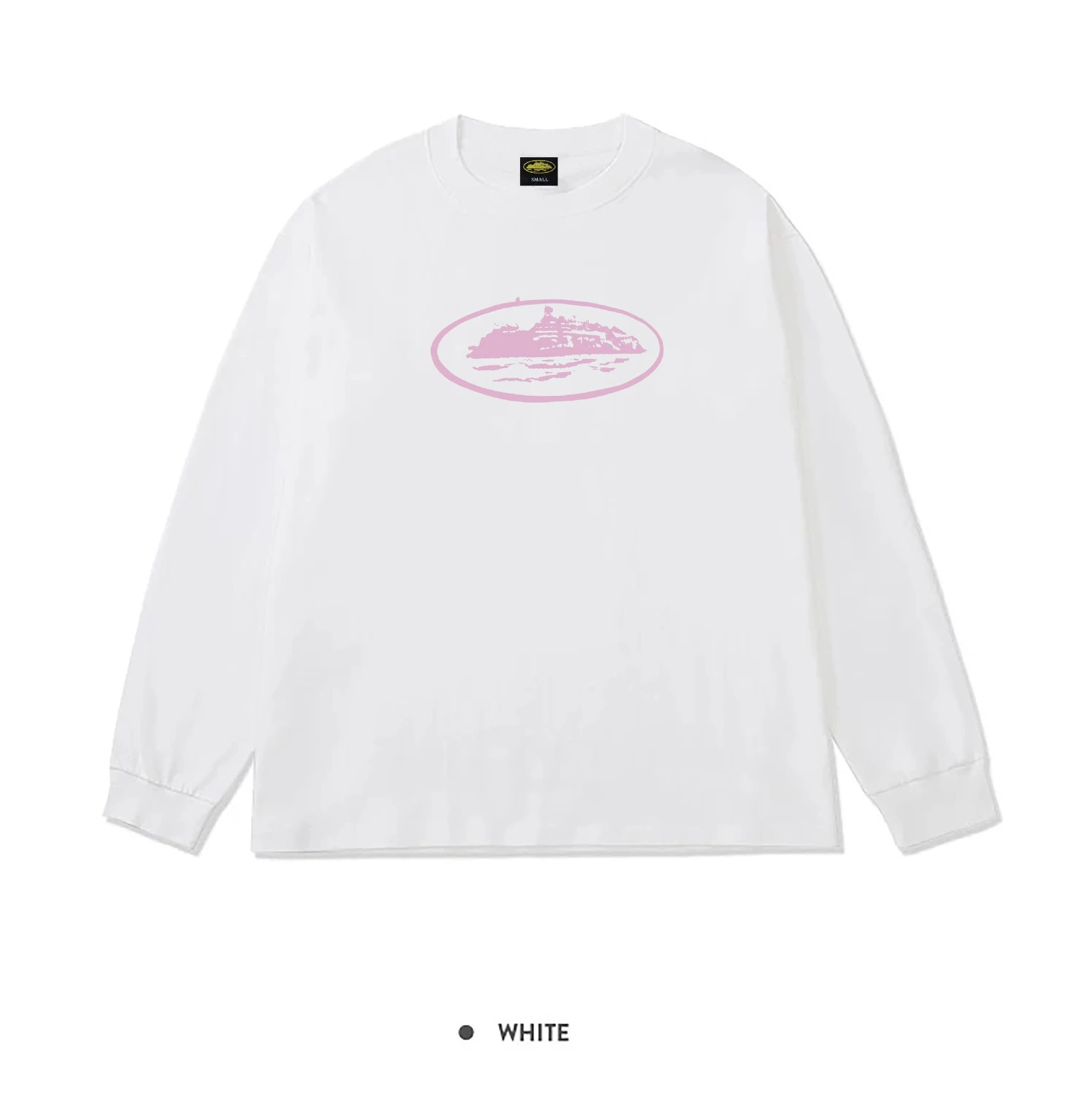 Corteiz Alcatraz Island Long Sleeve Tee White Pink