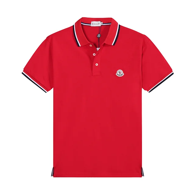 Moncler Shirts Short-Sleeve Polo Shirt with Tricolor Trim product detail image 6