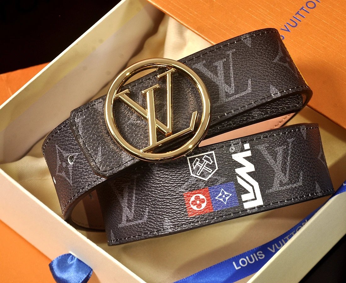 Louis Vuitton LV Initiales Damier Azur Belt Black Buckle