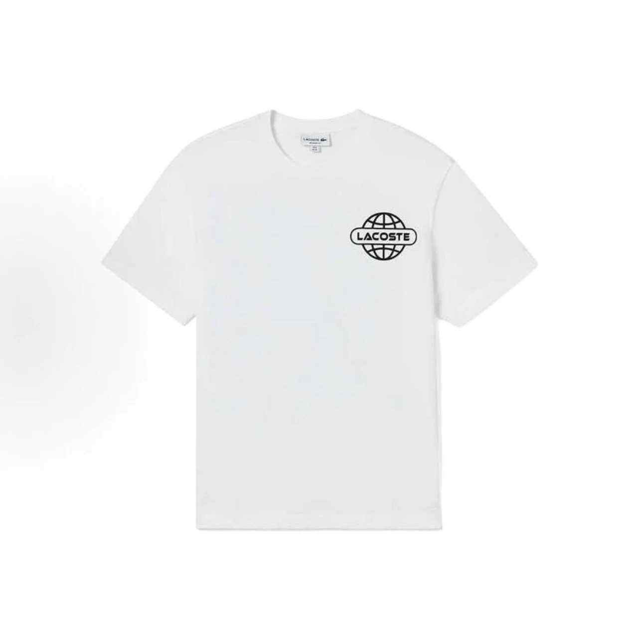 Lacoste Globe Logo Tee White Black