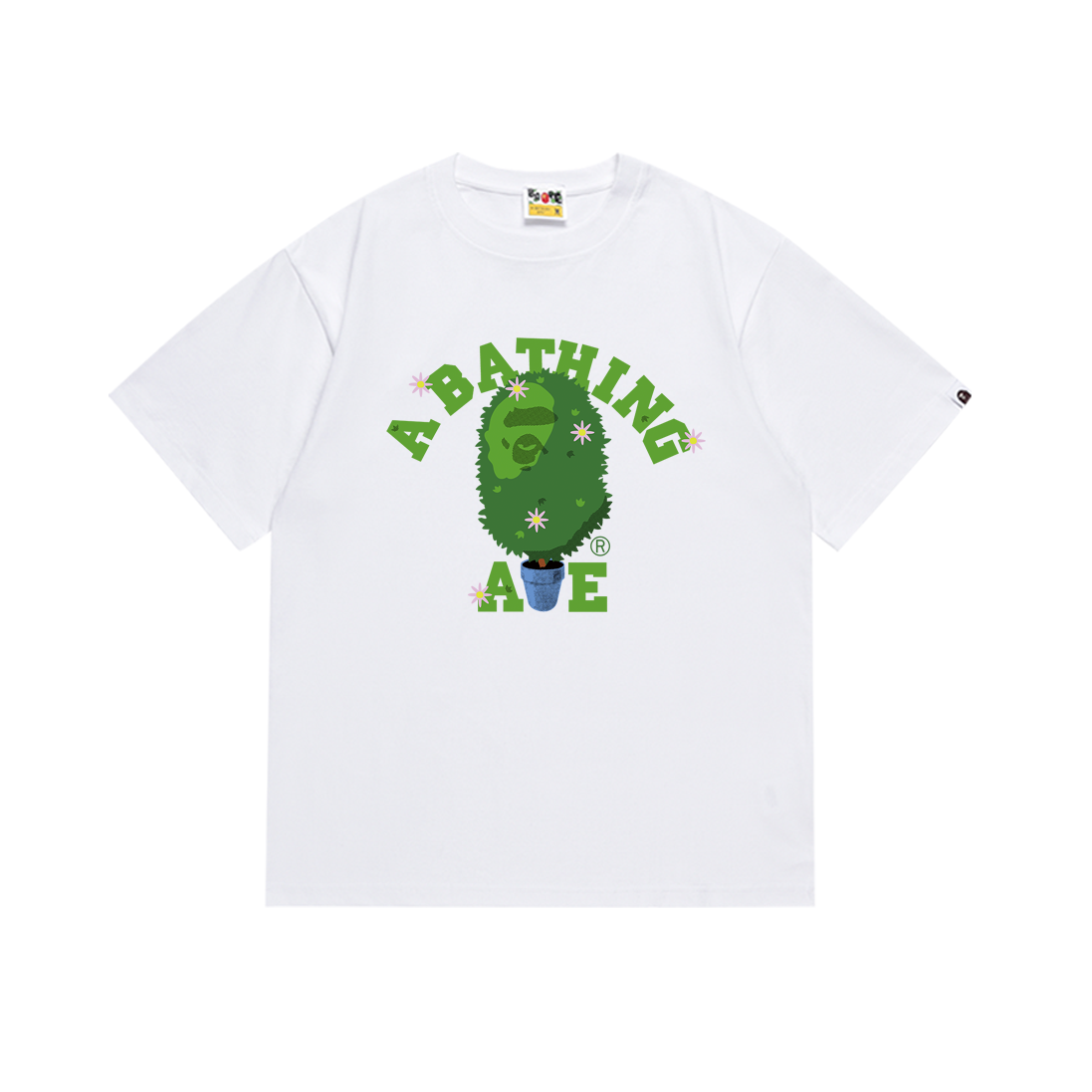 BAPE A Bathing Ape Topiary Ape Head Tee White