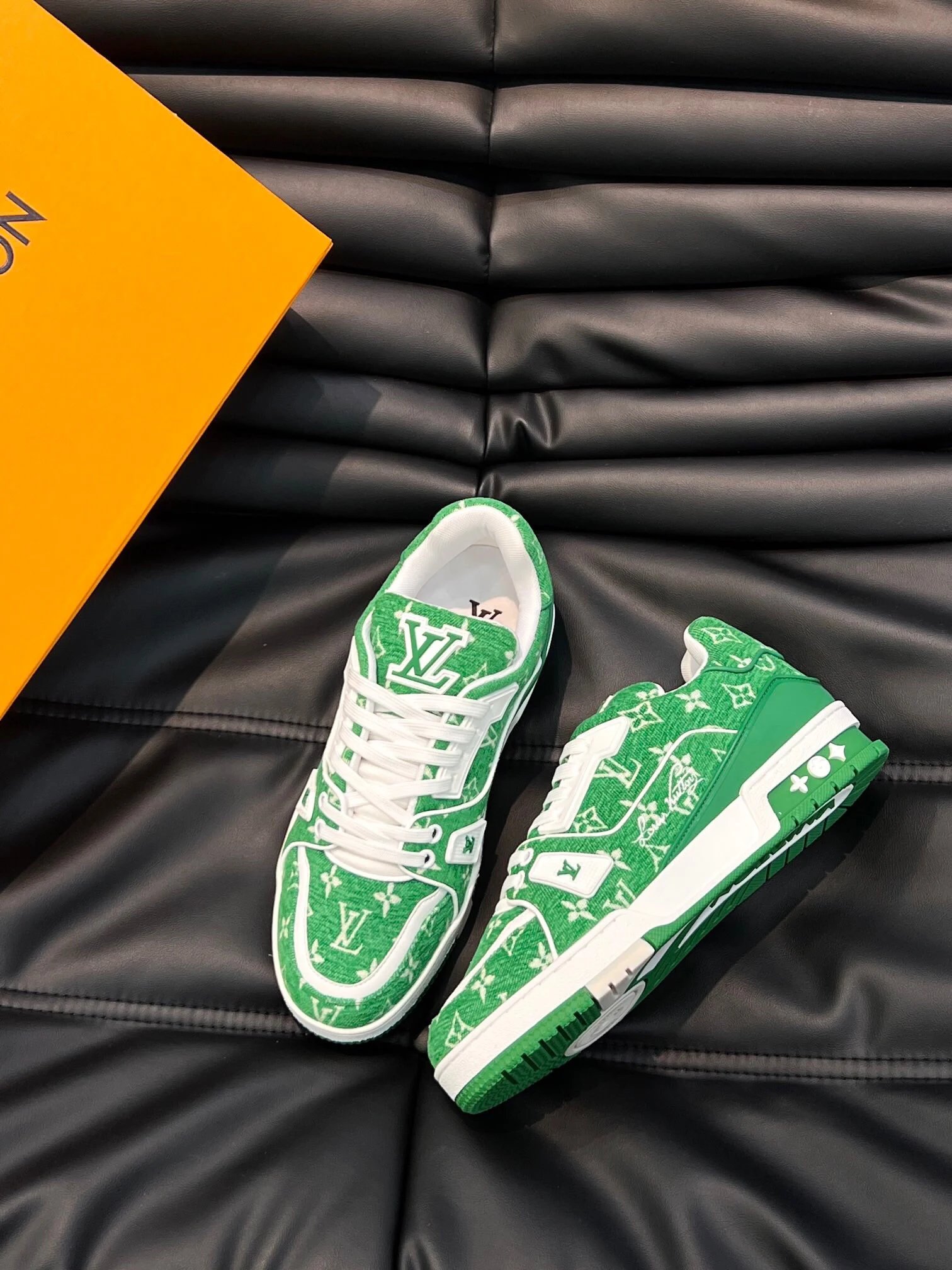 Louis Vuitton Trainer Green Monogram Sneakers - 5