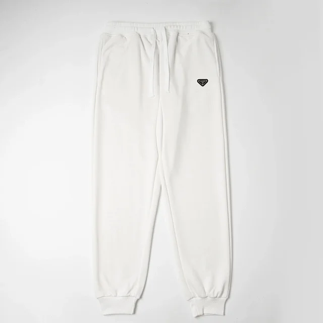 Prada Trousers Drawstring cuffed jogger sweatpants with triangular logo patch product detail image 6