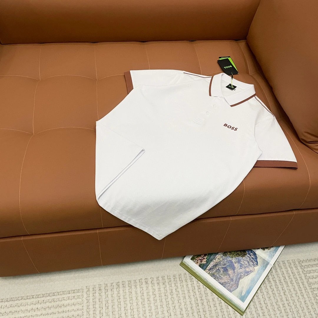 Hugo Boss Athleisure Tipped Polo White Brown