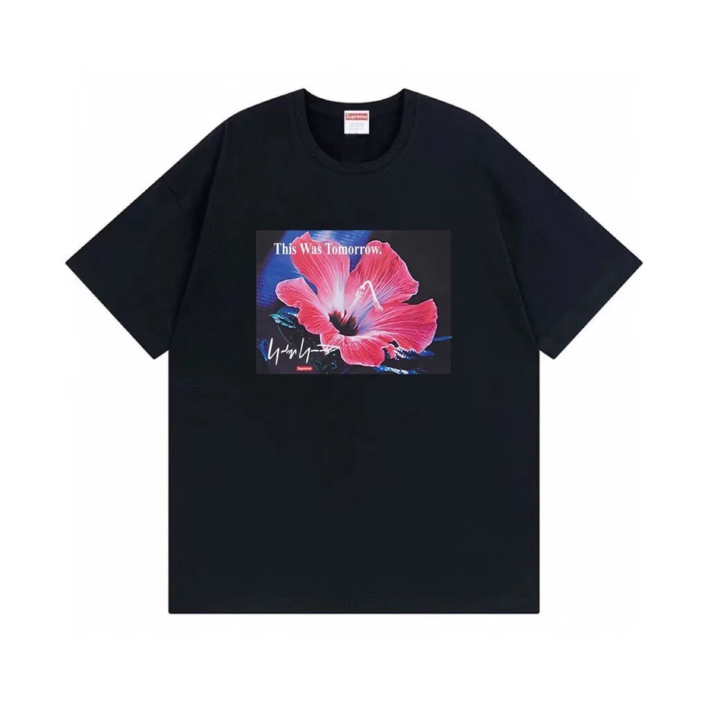 Supreme x Yohji Yamamoto This Was Tomorrow Floral Tee Black
