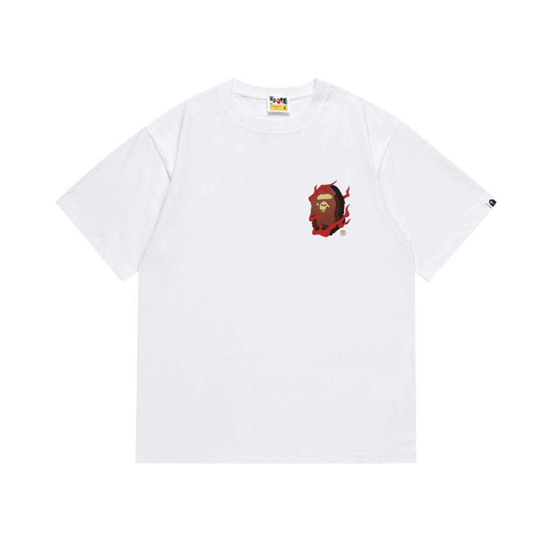 BAPE Devil Ape Head Chest Logo Tee White