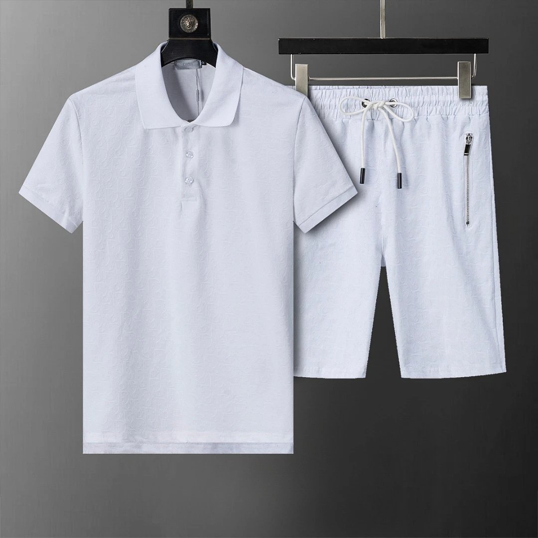 Dior Oblique Jacquard Polo Shirt and Shorts Set White
