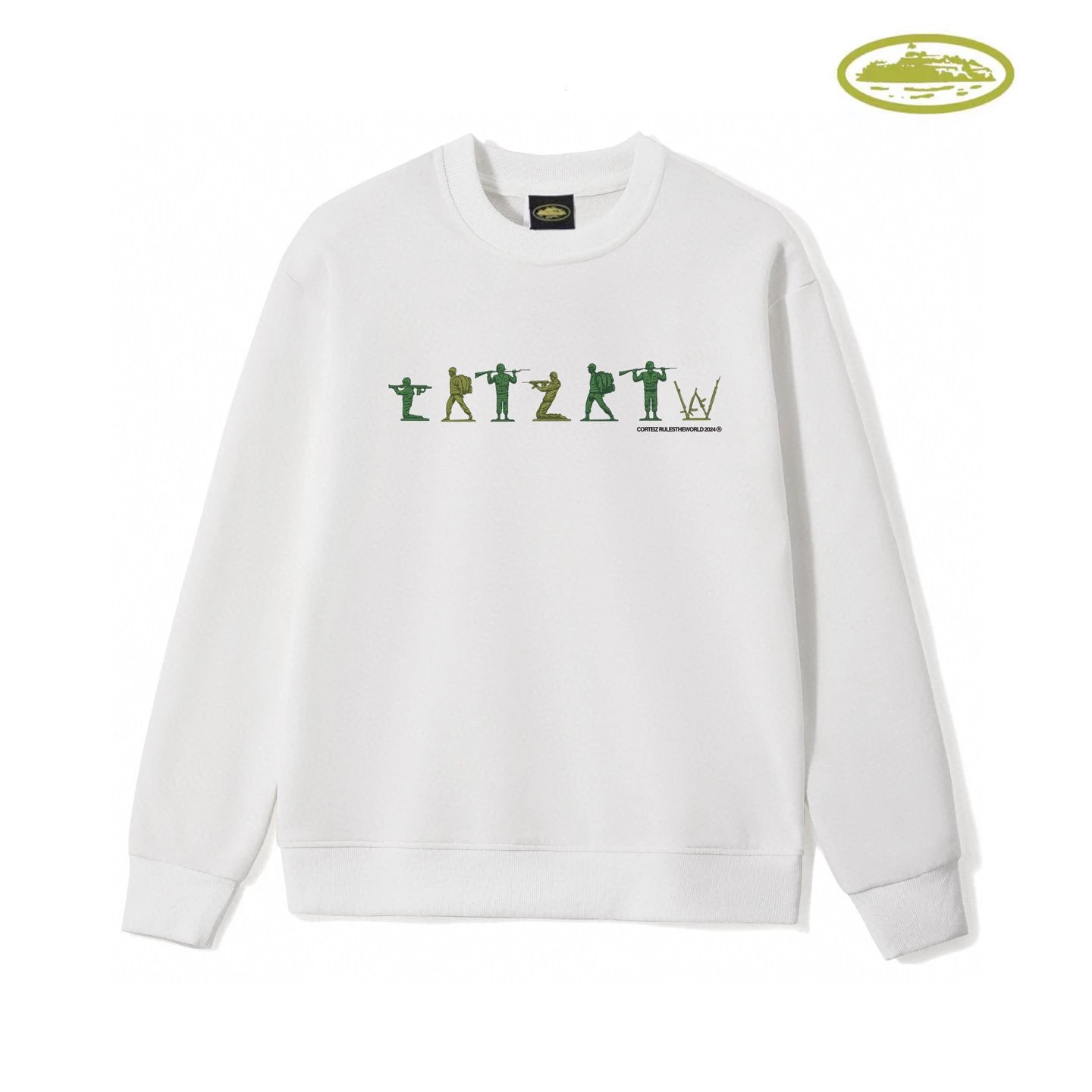 Design Grid Print Crewneck Sweatshirt White Hoodie - 4