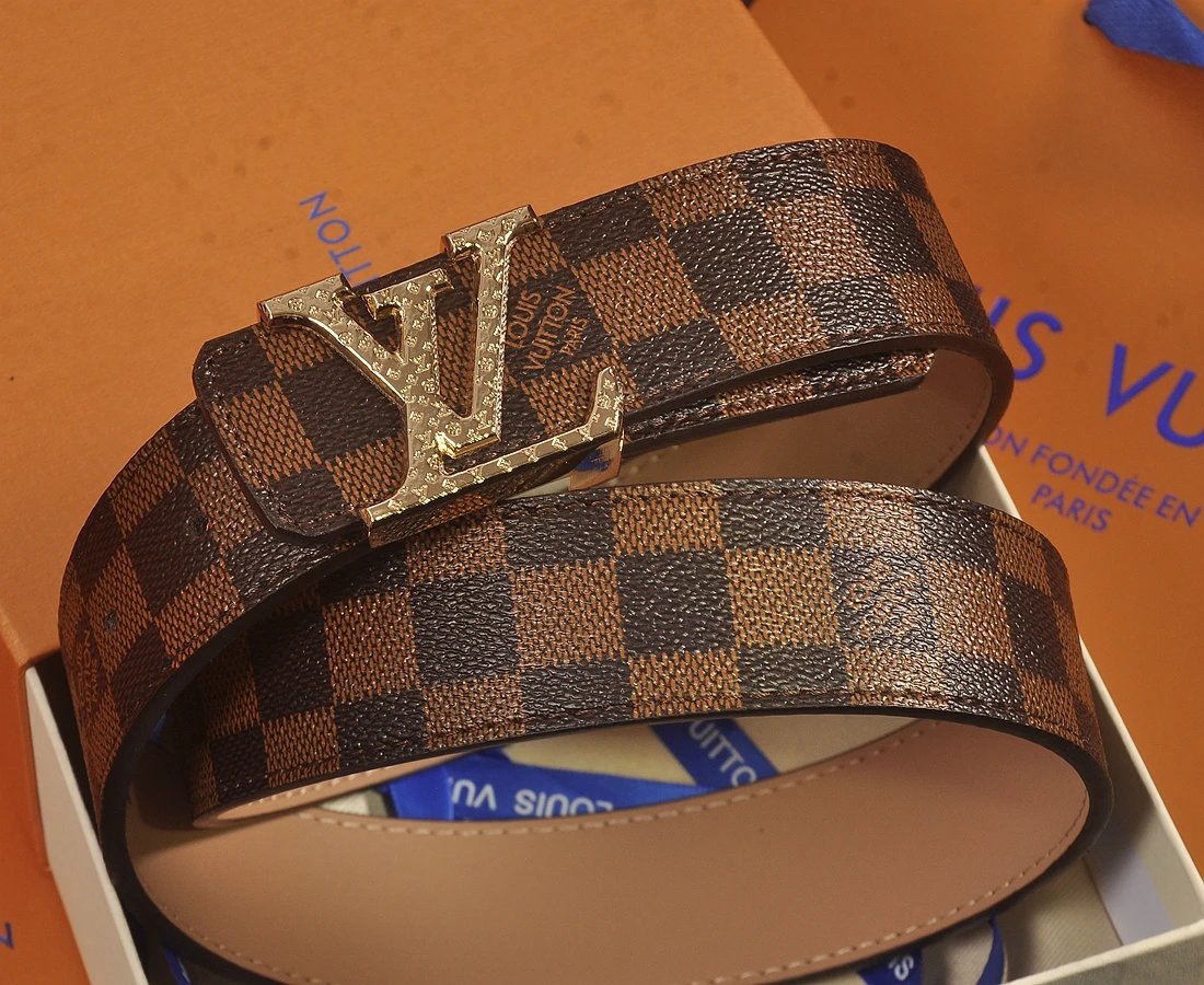 Louis Vuitton Inventeur Plaque Reversible Belt Black Silver