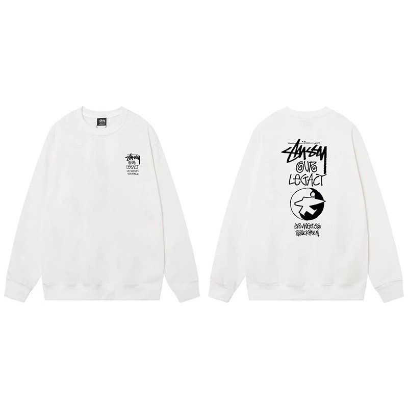 Stussy x Talking Heads Graphic Sweatshirt Gray Hoodie - 8